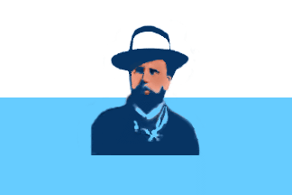 [Blanco Party Flag with the portrait of Aparicio Saravia]